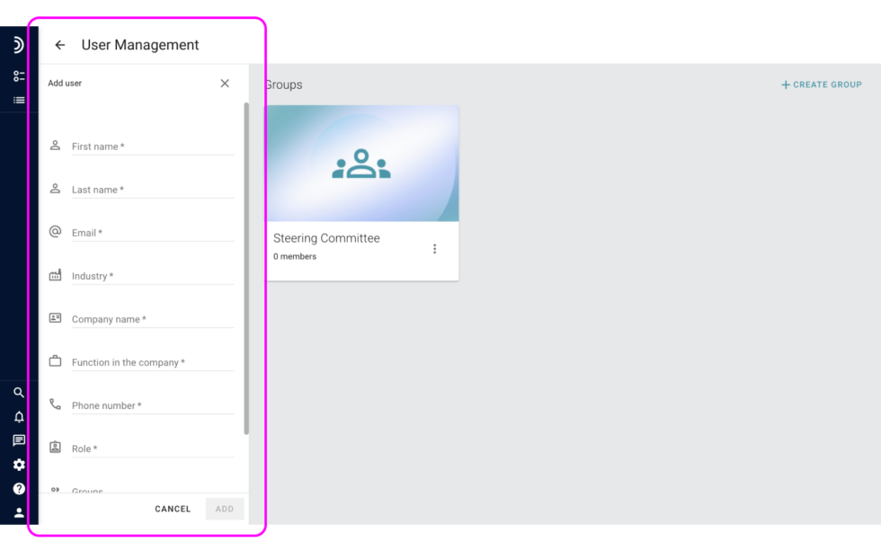 Invite new users to your workspace - Projects Radar